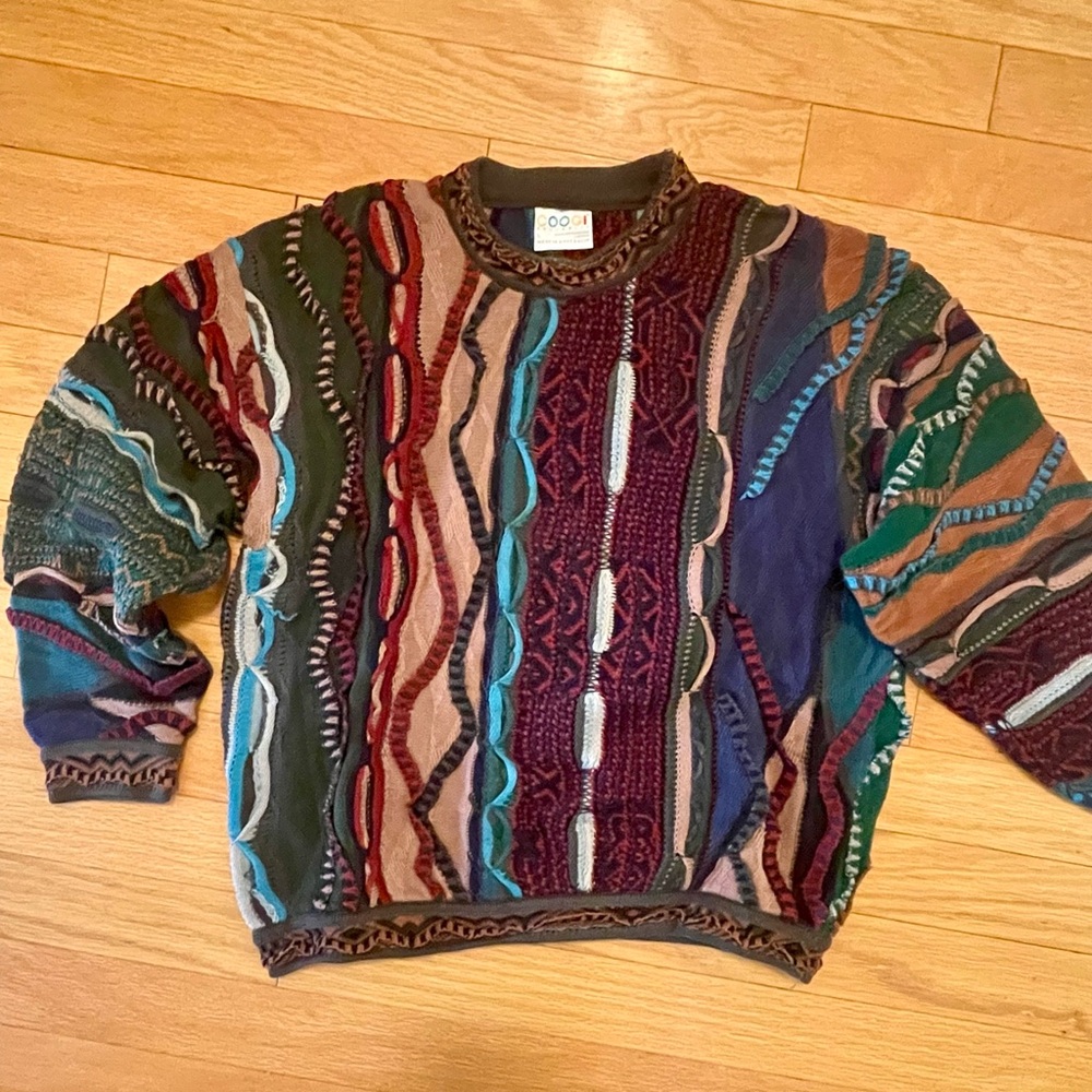 VTG 90s Coogi Blues Colorful
Knit Sweater Mens Size L 100% cotton
